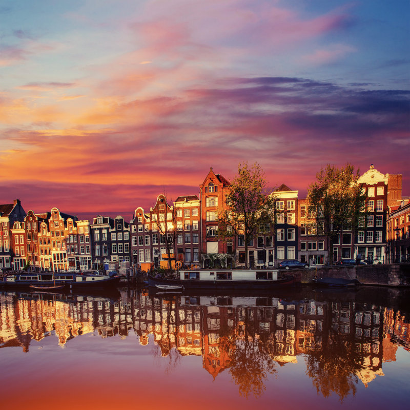 Amsterdam Canal On The West. Amsterdam Is The Capital by Standret - Wrapped Canvas Print, 91cm H x 91cm W x 3.8cm D