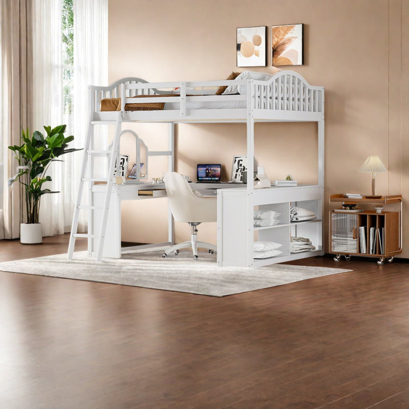 Lits modernes avec rangement, lit mezzanine en bois aggloméré pour maison compacte