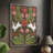 Folk Flower and Rabbit I Framed Print - Solid Wood-1104061227