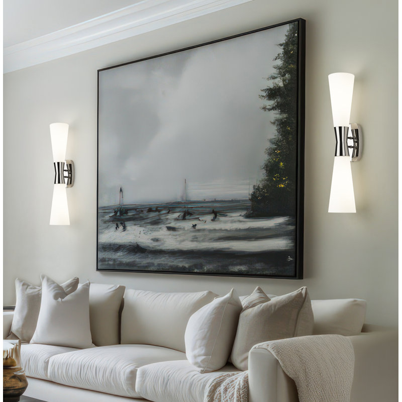 Emrys 24 inch Polished Nickel 2 Light Wall Sconce, Polished Nickel