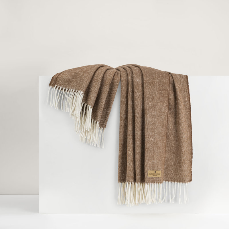 Italian Herringbone Throw, Saddle
