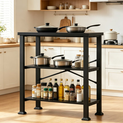 3 Tier Bookshelf, Industrial Bookcase With Open Shelves, Engineered Wood And Metal Frame, Small Bookcase For Living Room, Office, Bedroom, Kitchen, 31.5W X 15.7D X 34.8H Inches, Black