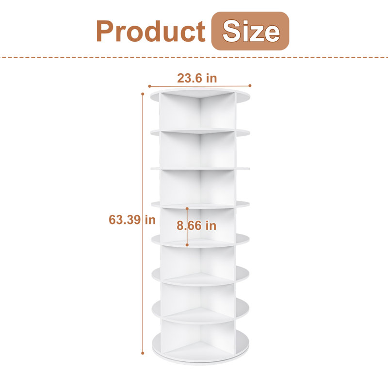 Étagère à chaussures rotative à 7 niveaux avec organisateur de rotation à 360 ° pour 28 paires