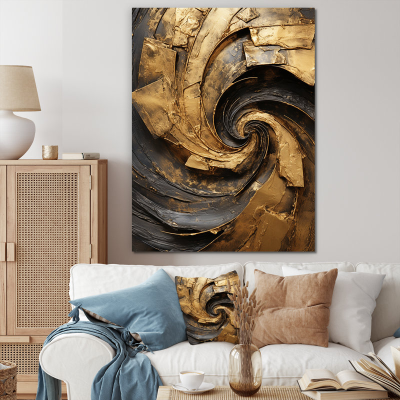 «Mansfield - Abstract Spirals», impression sur toile, Toile tendue, H 44 po x l 34 po x P 1,5 po