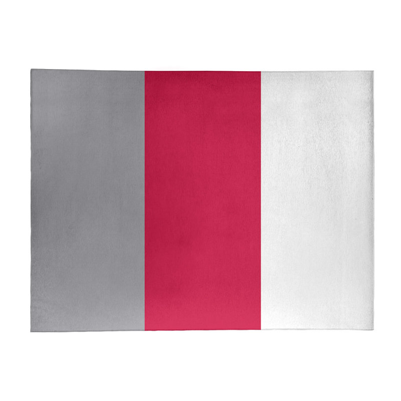 Tapis à rayures argent/rouge, Rectangle 8 pi x 10 pi