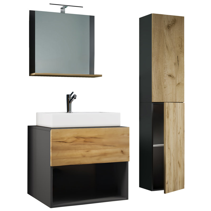 Corundum Bathroom Furniture Suite, Brown/Black
