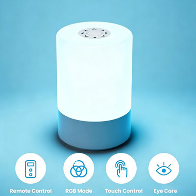 Veilleuse RVB à contrôle tactile, lampe de table ambiante à DEL rechargeable avec télécommande, lumière d'ambiance portable changeante multicolore pour la chambre à coucher, la fête, la décoration intérieure