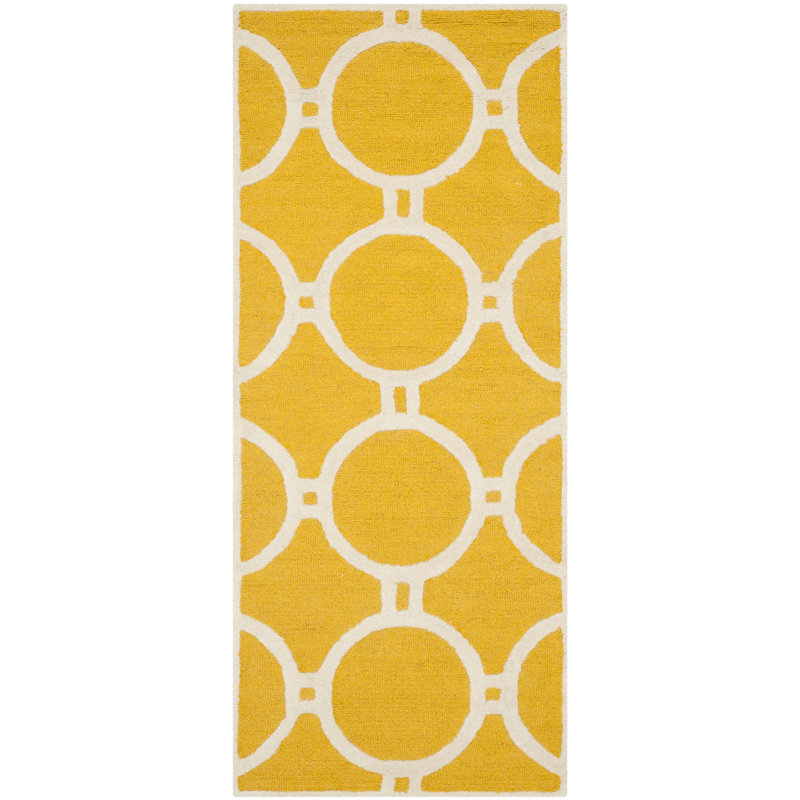 Sanyla Hand Tufted Wool Geometric Rug, Runner 2'6" x 6'