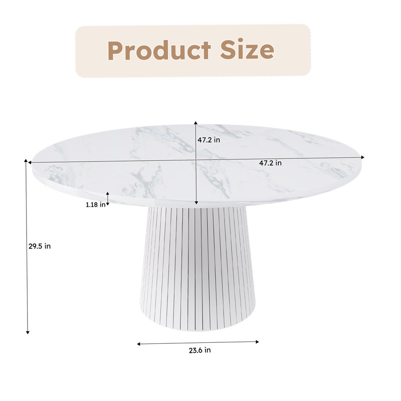 Donnaa 5-Piece 47.2'' Dining Set, White