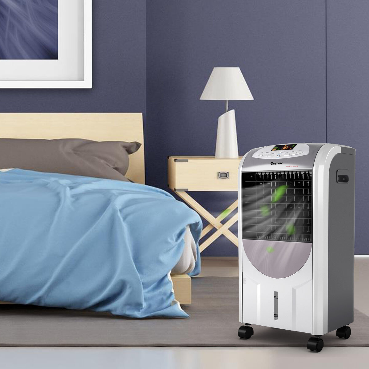 Costway Ventilateur de radiateur et humidificateur portatif avec