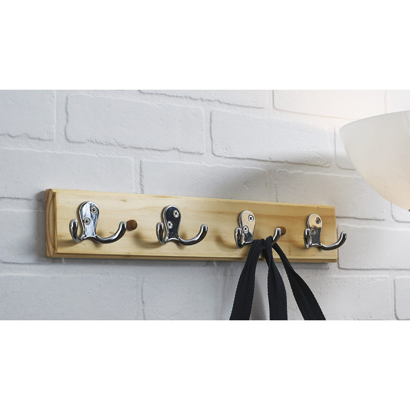 4 - Hook Wall Mounted Coat Rack