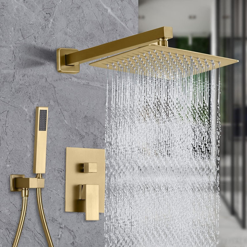 Ensemble de robinet de douche à finition or brossé 12 po