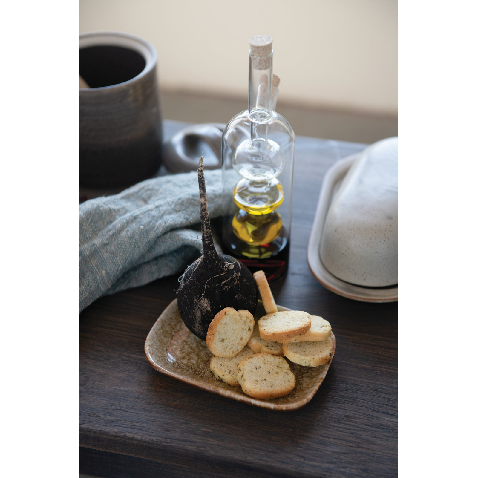 Hand-Blown Glass Oil And Vinegar Cruet