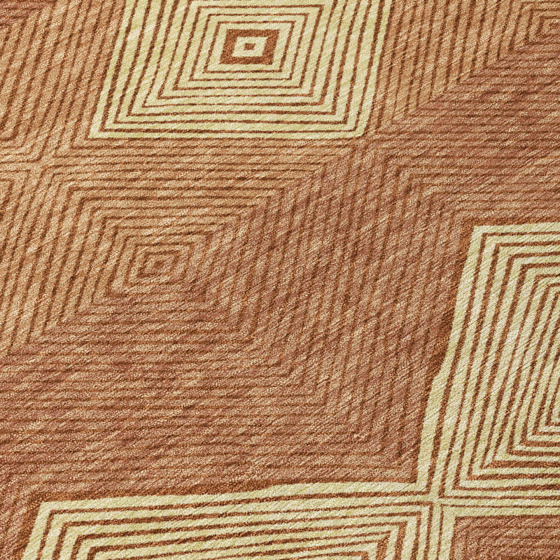 Machine Washable Indoor/Outdoor Chantille ACN2545 Geometric Rug, Paprika, 5' x 7'6"