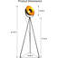 Lampe trépied industrielle réglable pour salon Michael