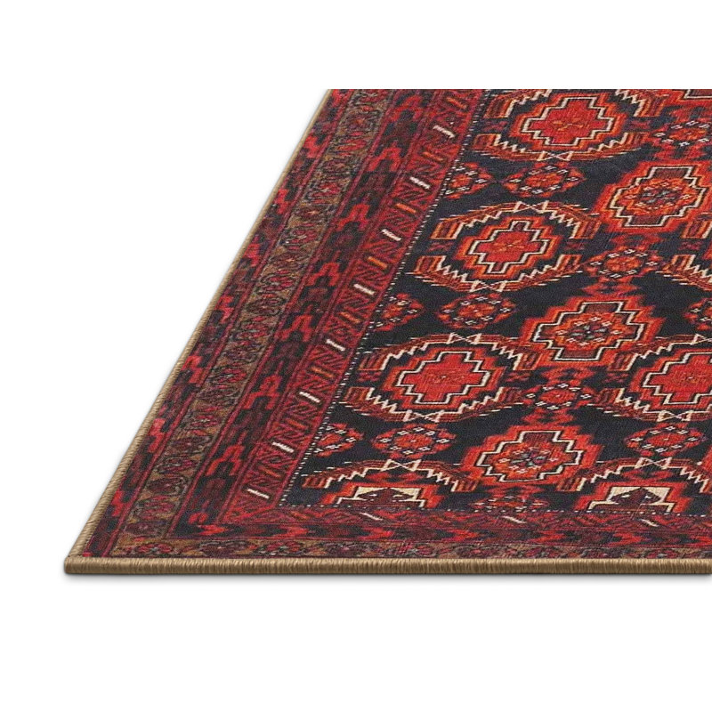 Tapis traditionnel rouge / brun, Rectangle 2 pi x 3 pi