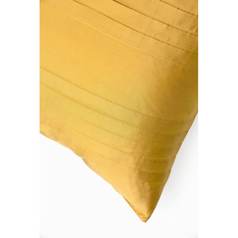 Royce Silk Square Pillow Cover & Insert, Ochre