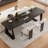 Black Rectangular Solid Wood+Iron desk-109306599