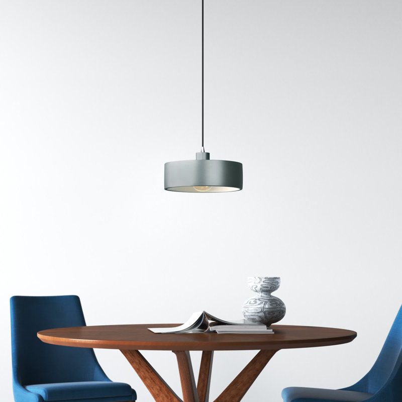 Fens 1 - Light Single Pendant, Polished Chrome, Pewter Green
