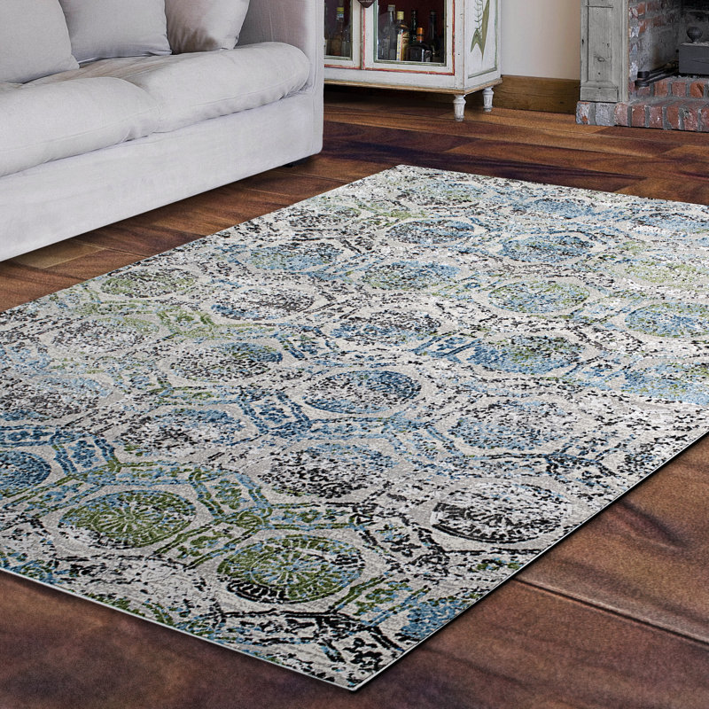 Tapis bleu clair Lawnton, Rectangle 5 pi 3 po x 7 pi 7 po