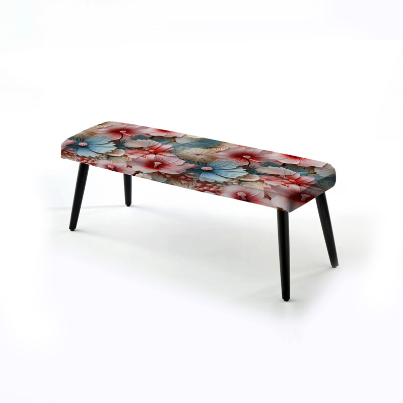 Seashell Mirage - motif tropical - banc rembourré noir Coastal
