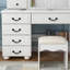 Meuble-lavabo blanc avec lumières et miroir - 3 options de couleurs, choix de maquillage spacieux et spacieux