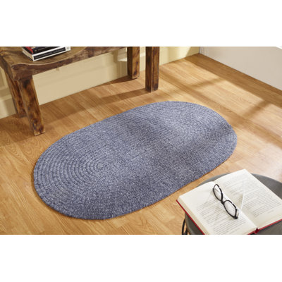 Keaton Polyester Chenille Braided Area Rug - Gray