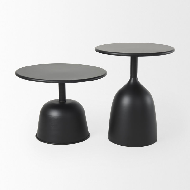 August Iron Top 0 End Table, 14.8"H x 19.7"L x 19.7"W