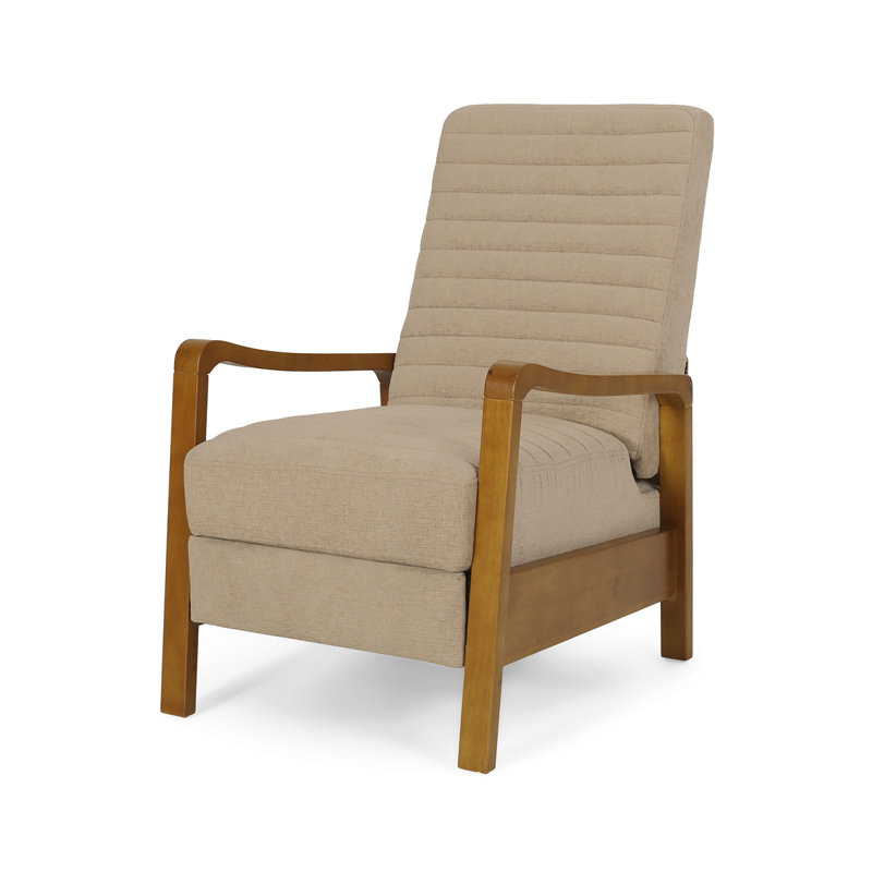 Fauteuil inclinable manuel en tissu et bois