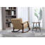 Chaise d'appoint Mid-Century moderne, chaise berçante avec structure en bois, chaises de salon rembourrées, fauteuil de lecture pour véranda de chambre à coucher-1509805105