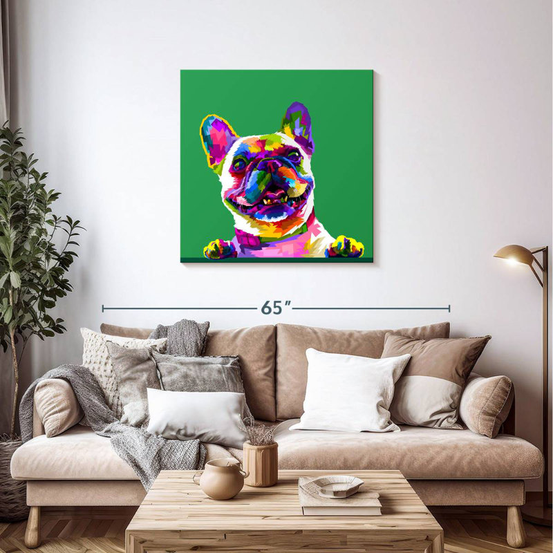 Bouledogue abstrait Brampt, H 36 po x l 36 po