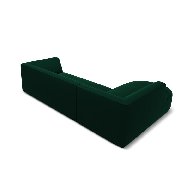Adoraim 4 Seater Velvet Sofa & Chaise, Left Hand Facing, Bottle Green