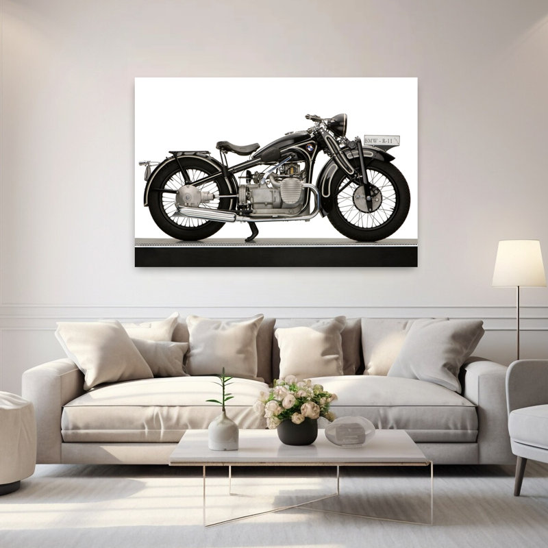 1934 Bmw R11 730Cc Moto Art classique, H 40 po x l 60 po