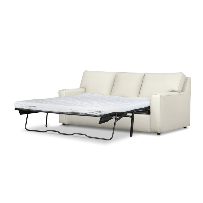 Yosef 82.5" Upholstered Sleeper Sofa, Classic Bleach White Twill