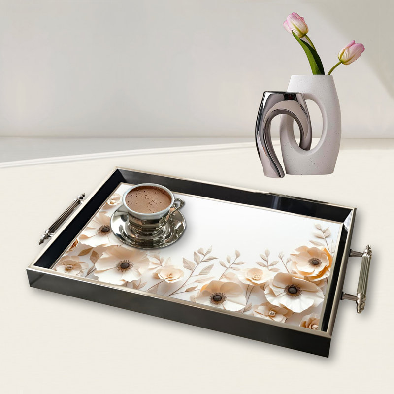 Elegant Glass Tray, 19.7 x 11.4 x 1.4 inches | 100% Durable Glass Construction | Easy to Clean with Damp Cloth | Ideal for Serving, Decorative Display, and Organizing | Stylish Addition to Home Décor