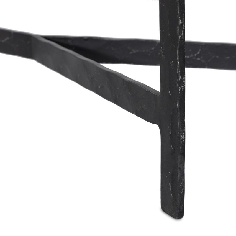 HAMMERED IRON 78'' W Marble Console Table