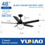 Ventilateur de plafond 48 po DEL contemporain avec télécommande
