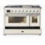 Majestic III Series 48 Inch Dual Fuel Range with 5 Sealed Burners, Griddle, Frenchtop in Matte Graphite (Liquid Propane, Burnished Trim)-934303585-934303593-934303599