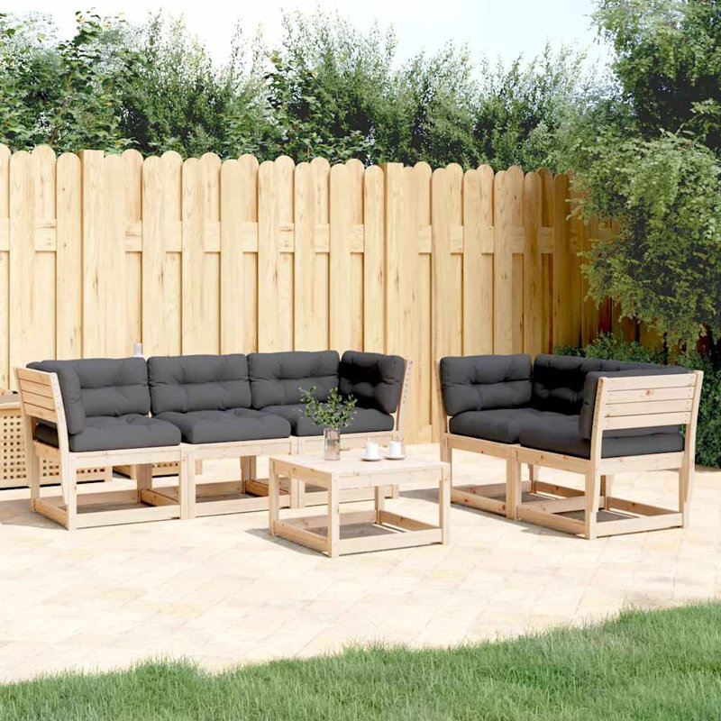 210cm Wide Patio Sofa, Brown, Gray