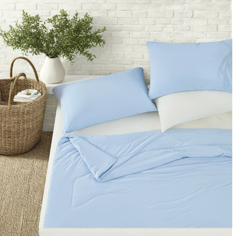 Cooling Bedding Sets Nylon 90x90 Comforter, Modern Ice Blue For Home