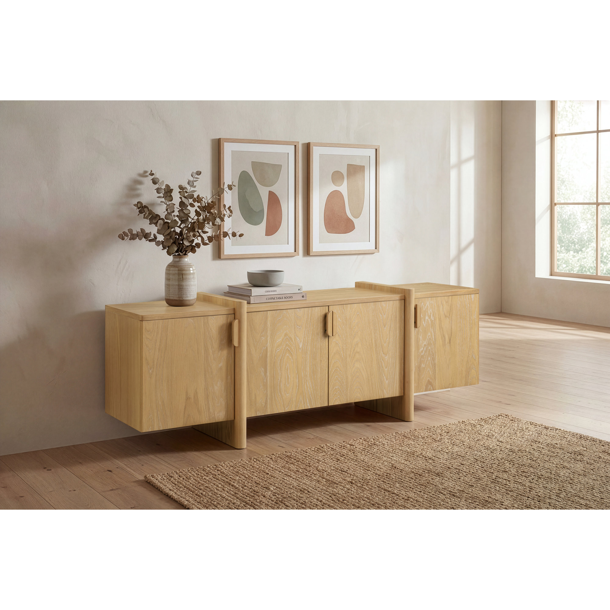 CASSIA ENTRY SIDEBOARD LIGHT WALNUT, White Oak