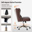 Fauteuil de bureau à oreilles en similicuir Hoai Hazel-1172992062