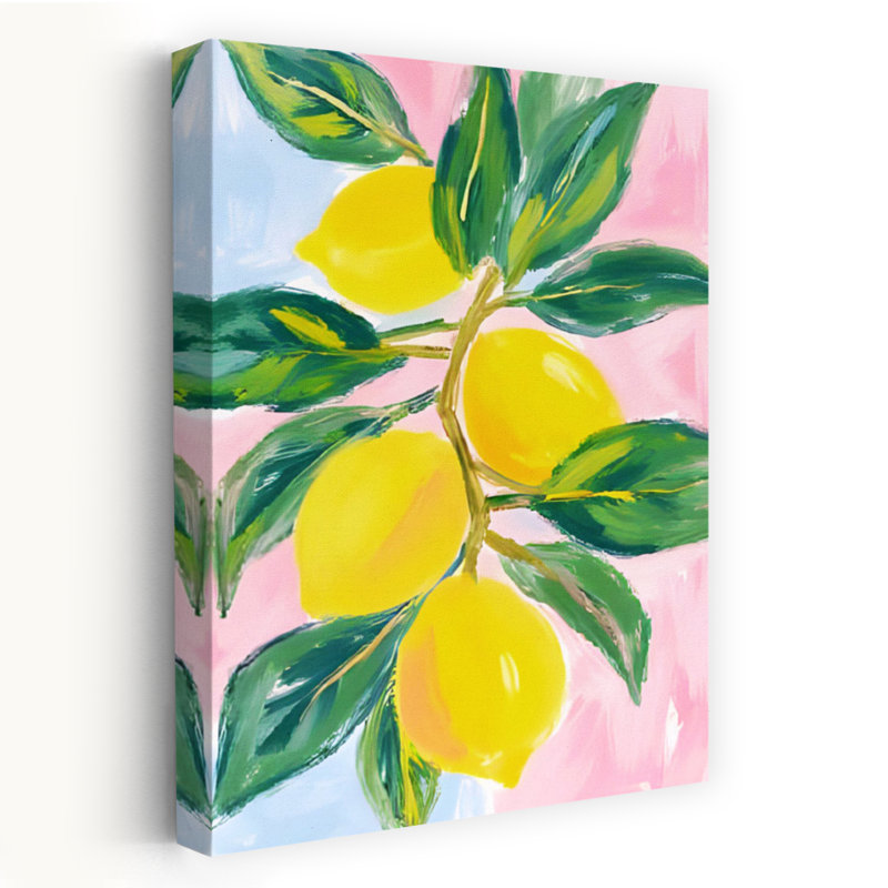 Reproduction d'art murale de citron, H 18 po x l 12 po
