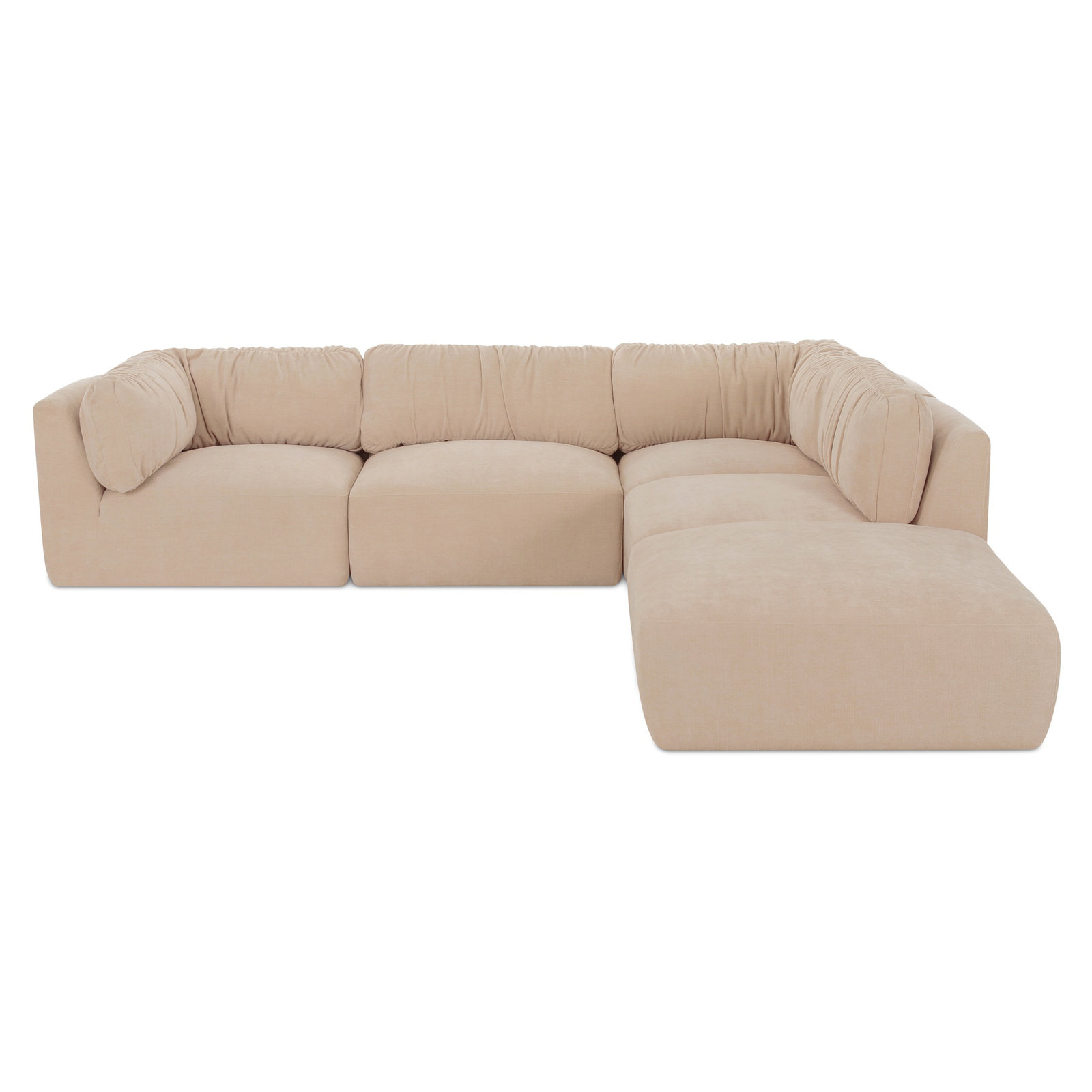 Colette Modular Corner Sectional, Beige Polyester