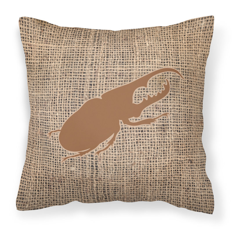 Coussin décoratif intérieur / extérieur Beetle, H 18 po x l 18 po x P 5,5 po, Brun