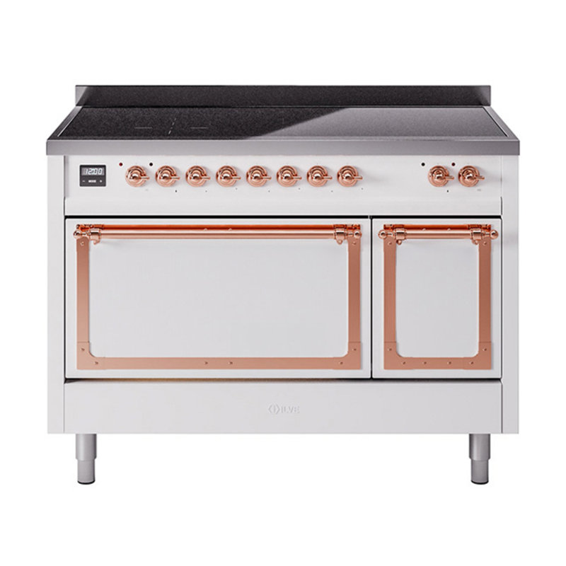 ILVE Nostalgie II Noblesse 48 po à induction, Blanc / Cuivre