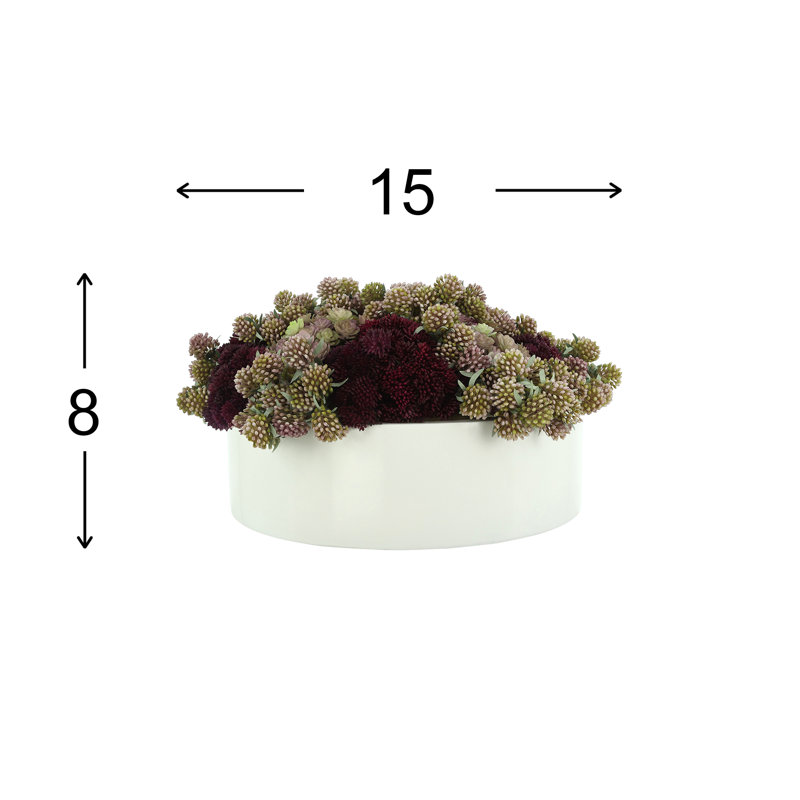 Succulents and Lucky Berries in Fiberstone Planter