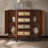 Semicircle Retro Painted Wooden Accent Cabinet