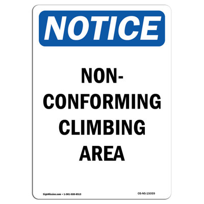 Osha Notice Non-Conforming Climbing Area Sign