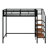Twin Size Metal Loft Bed - Upper Grid Storage Shelf & Lateral Storage Ladder-568256399